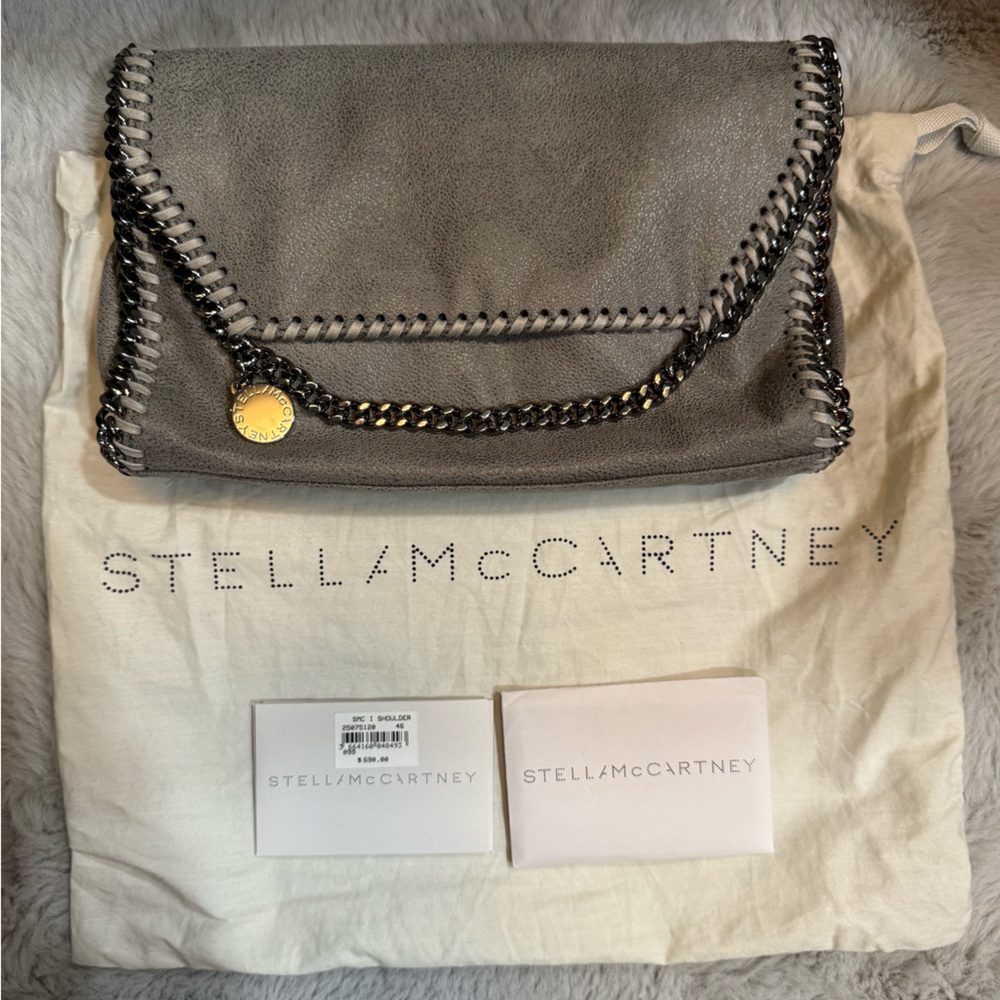 Stella McCartney Metallic Gray Suede Crossbody Bag